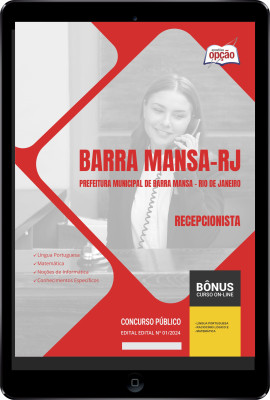 Apostila Prefeitura de Barra Mansa - RJ em PDF - Recepcionista 2024