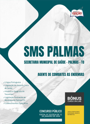 Apostila Prefeitura de Palmas - TO (SMS Palmas) 2024 - Agente de Combates as Endemias