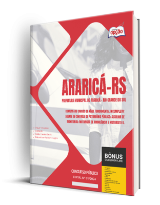 Apostila Prefeitura de Araricá - RS 2024 - Comum aos Cargos de Nível Fundamental Incompleto