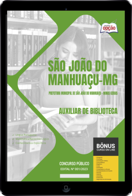 Apostila Prefeitura de São João do Manhuaçu - MG em PDF - Auxiliar de Biblioteca 2024