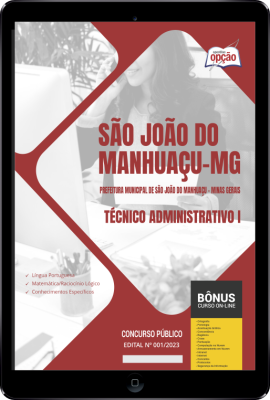 Apostila Prefeitura de São João do Manhuaçu - MG em PDF  - Técnico Administrativo I 2024