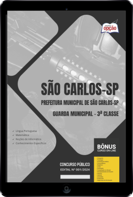 Apostila Prefeitura de São Carlos - SP em PDF - Guarda Municipal - 3ª Classe 2024
