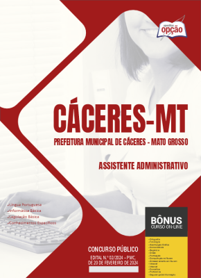 Apostila Prefeitura de Cáceres - MT 2024 - Assistente Administrativo