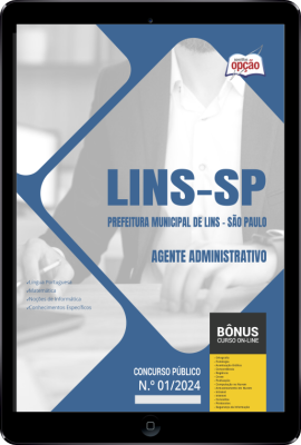Apostila Prefeitura de Lins - SP em PDF - Agente Administrativo 2024