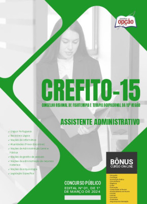Apostila CREFITO 15 em PDF 2024 - Assistente Administrativo
