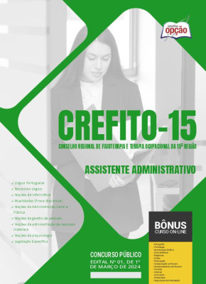 Apostila CREFITO 15 em PDF  - Assistente Administrativo