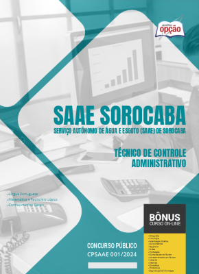 Apostila SAAE Sorocaba - SP 2024 - Técnico de Controle Administrativo