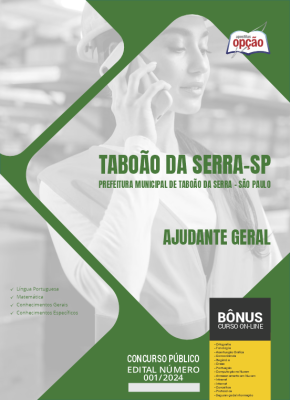 Apostila Prefeitura de Taboão da Serra - SP 2024 - Ajudante Geral
