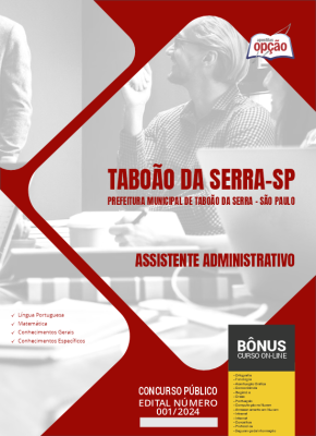 Apostila Prefeitura de Taboão da Serra - SP em PDF - Assistente Administrativo 2024