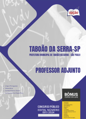 Apostila Prefeitura de Taboão da Serra - SP em PDF - Professor Adjunto 2024