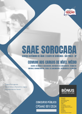 Apostila SAAE Sorocaba - SP 2024 - Comum aos Cargos de Nível Médio