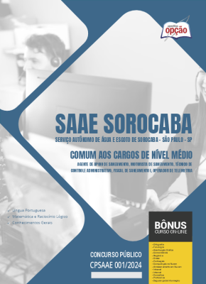 Apostila SAAE Sorocaba - SP em PDF - Comum aos Cargos de Nível Médio 