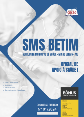 Apostila SMS BETIM - MG em PDF - Oficial de Apoio à Saúde I 2024