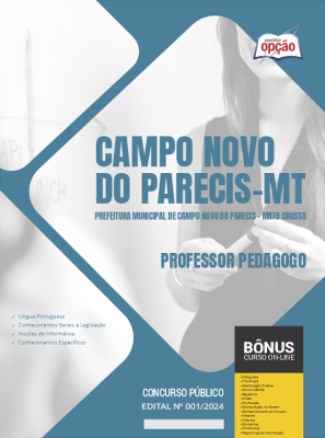 Apostila Prefeitura de Campo Novo do Parecis - MT 2024 - Professor Pedagogo
