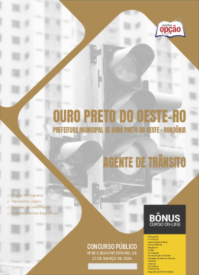 Apostila Prefeitura de Ouro Preto do Oeste - RO 2024 - Agente de Trânsito