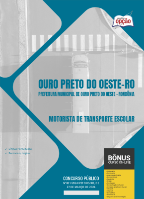 Apostila Prefeitura de Ouro Preto do Oeste - RO em PDF - Motorista de Transporte Escolar 2024
