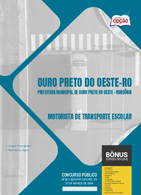 Apostila Prefeitura de Ouro Preto do Oeste - RO em PDF - Motorista de Transporte Escolar 