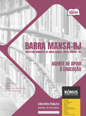 Apostila Prefeitura de Barra Mansa - RJ 2024 - Agente de Apoio à Educação