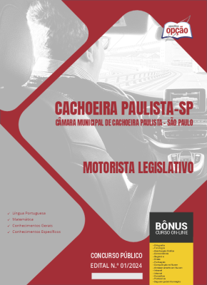 Apostila Câmara de Cachoeira Paulista - SP em PDF - Motorista Legislativo 2024