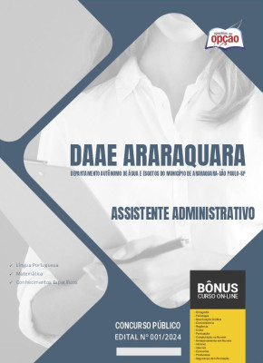 Apostila DAAE ARARAQUARA - SP 2024 - Assistente Administrativo