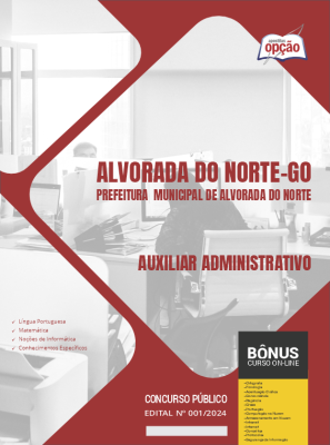 Apostila Prefeitura de Alvorada do Norte - GO em PDF - Auxiliar Administrativo 