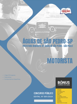 Apostila Prefeitura de Águas de São Pedro - SP 2024 - Motorista