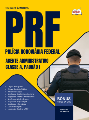 Apostila PRF 2026 em PDF Agente Administrativo - Classe A, Padrão I