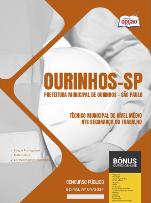 Apostila Prefeitura de Ourinhos - SP em PDF - Técnico Municipal de Nível Médio - NTS - Segurança do Trabalho 2024