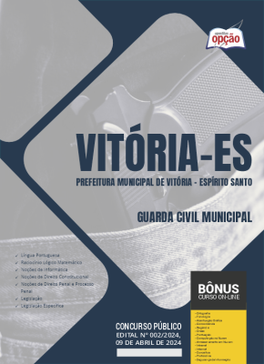 Apostila Prefeitura de Vitória - ES 2024 - Guarda Civil Municipal