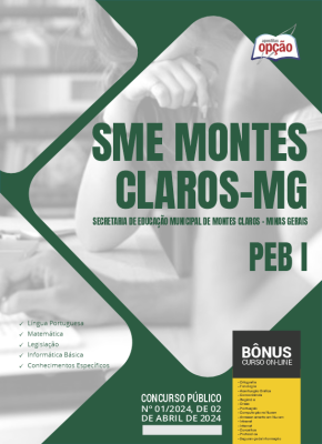 Apostila SME Montes Claros em PDF - PEB I 2024