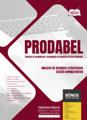 Apostila PRODABEL  - Analista de Recursos Estratégicos - Gestão Administrativa