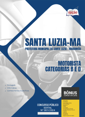 Apostila Prefeitura de Santa Luzia - MA 2024 - Motorista - Categorias B e D