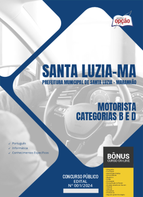 Apostila Prefeitura de Santa Luzia - MA em PDF - Motorista - Categorias B e D 