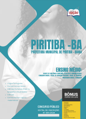 Apostila Prefeitura de Piritiba - BA em PDF - Ensino Médio 2024