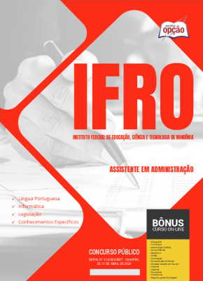 Apostila IFRO em PDF - Assistente em Administração 2024