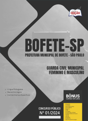 Apostila Prefeitura de Bofete - SP em PDF - Guarda Civil Municipal - Feminino e Masculino 2024