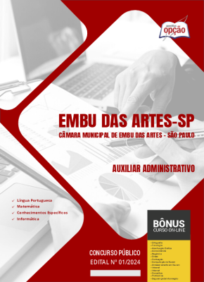 Apostila Câmara de Embu das Artes - SP 2024 - Auxiliar Administrativo