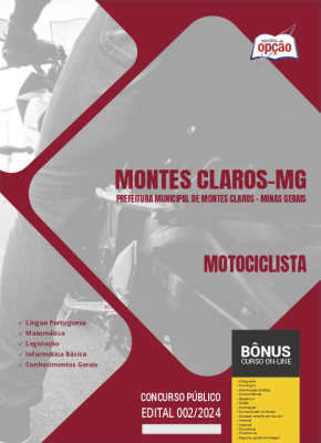 Apostila Prefeitura de Montes Claros - MG em PDF - Motociclista 2024