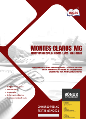 Apostila Prefeitura de Montes Claros - MG 2024 - Comum Nível Médio