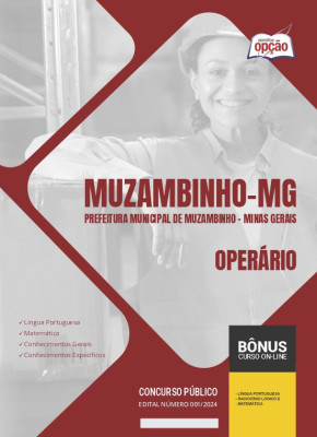 Apostila Prefeitura de Muzambinho - MG em PDF - Operário 2024