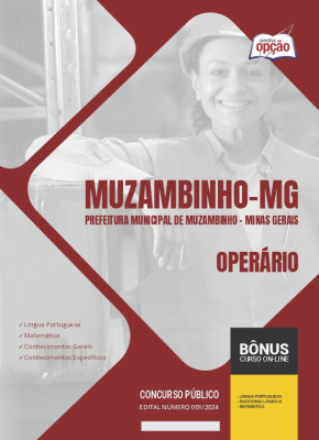 Apostila Prefeitura de Muzambinho - MG em PDF - Operário 