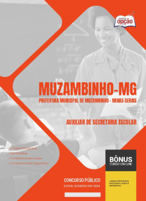 Apostila Prefeitura de Muzambinho - MG em PDF - Auxiliar de Secretaria Escolar 