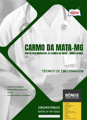 Apostila Prefeitura de Carmo da Mata - MG em PDF - Técnico de Enfermagem 2024