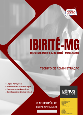 Apostila Prefeitura de Ibirité - MG em PDF - Técnico de Administração 2024