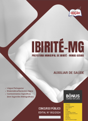 Apostila Prefeitura de Ibirité - MG PDF - Auxiliar de Saúde 2024