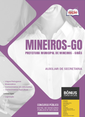 Apostila Prefeitura de Mineiros - GO em PDF - Auxiliar de Secretaria 
