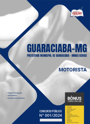 Apostila Prefeitura de Guaraciaba - MG em PDF - Motorista 2024