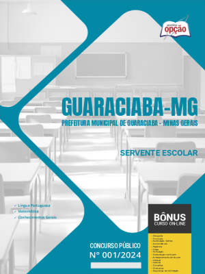Apostila Prefeitura de Guaraciaba - MG em PDF - Servente Escolar 
