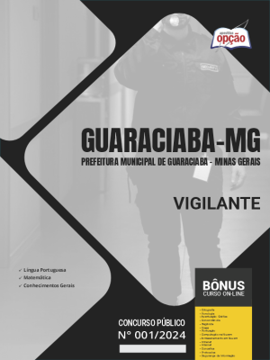 Apostila Prefeitura de Guaraciaba - MG em PDF - Vigilante 2024
