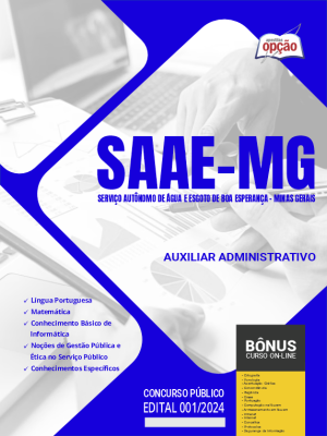 Apostila SAAE Boa Esperança - MG em PDF - Auxiliar Administrativo 